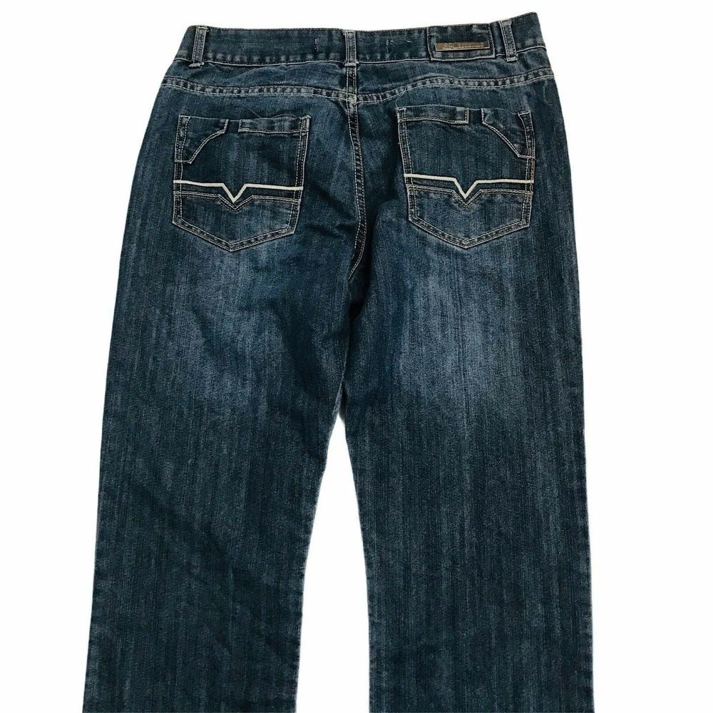 Blue Rag Men's Jeans 36x31x10 Heavy Stitching Back Pockets Med Wash Denim ZipFly - Picture 7 of 12